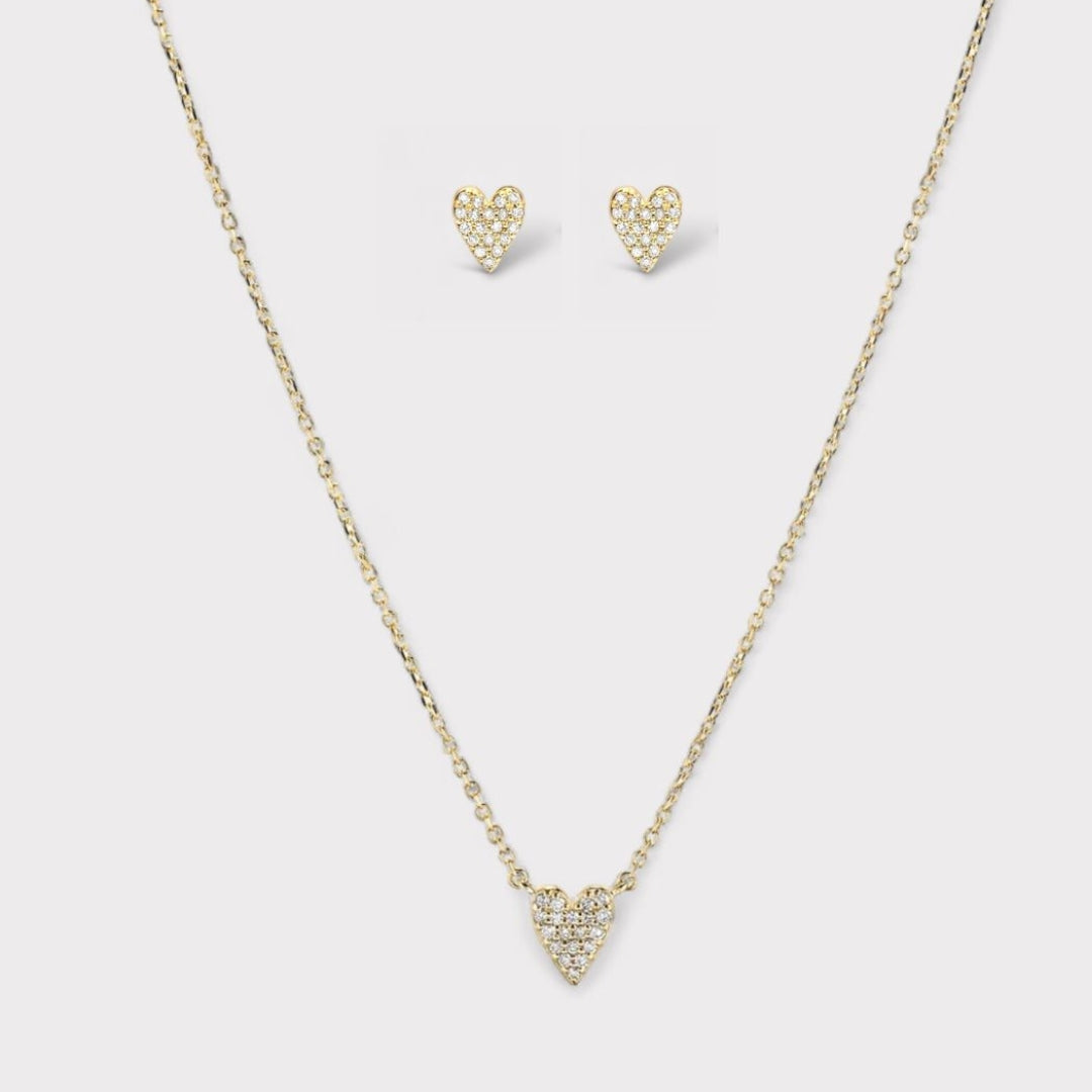 Tiny Heart Set – Necklace & Studs | LUCID