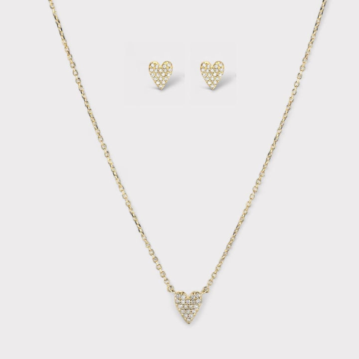 Tiny Heart Set – Necklace & Studs | LUCID