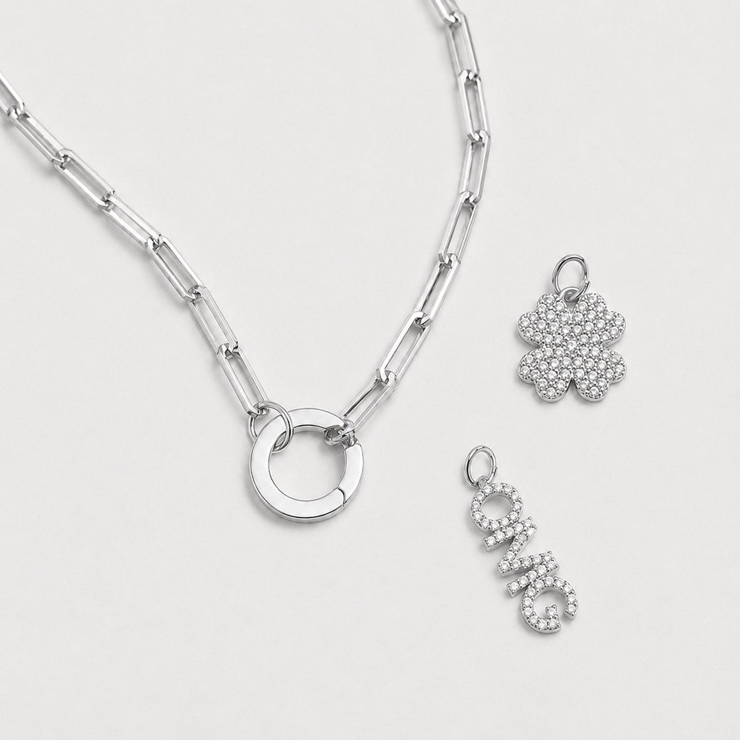 Charm Paperclip Necklace