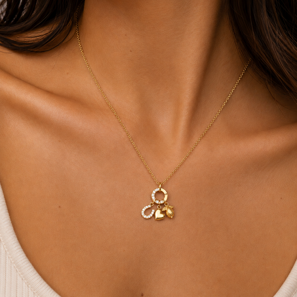 Fine Chain Lock Charm Necklace