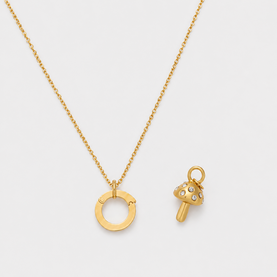 Fine Chain Lock Charm Necklace