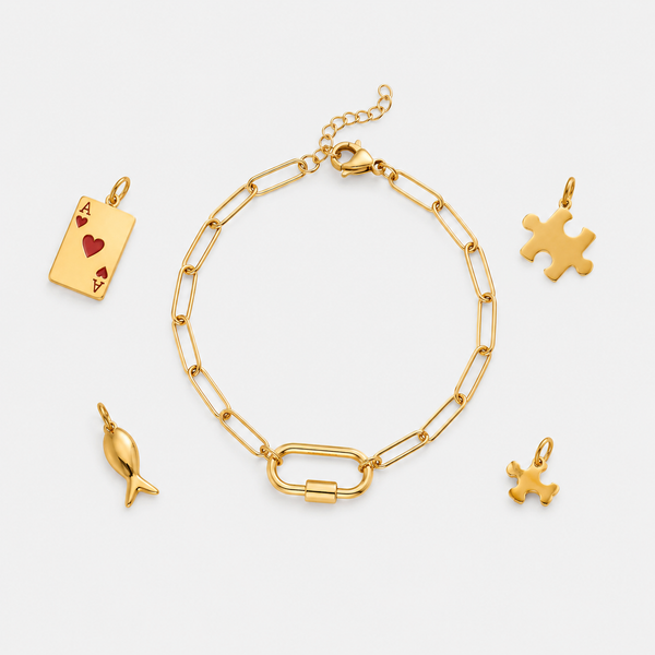 Charm Lock Paperclip Bracelet