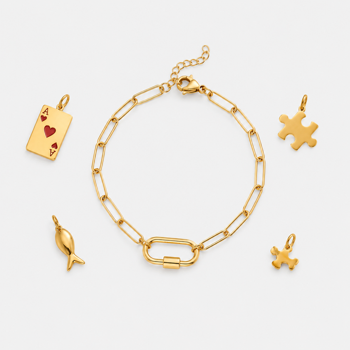 Charm Lock Paperclip Bracelet