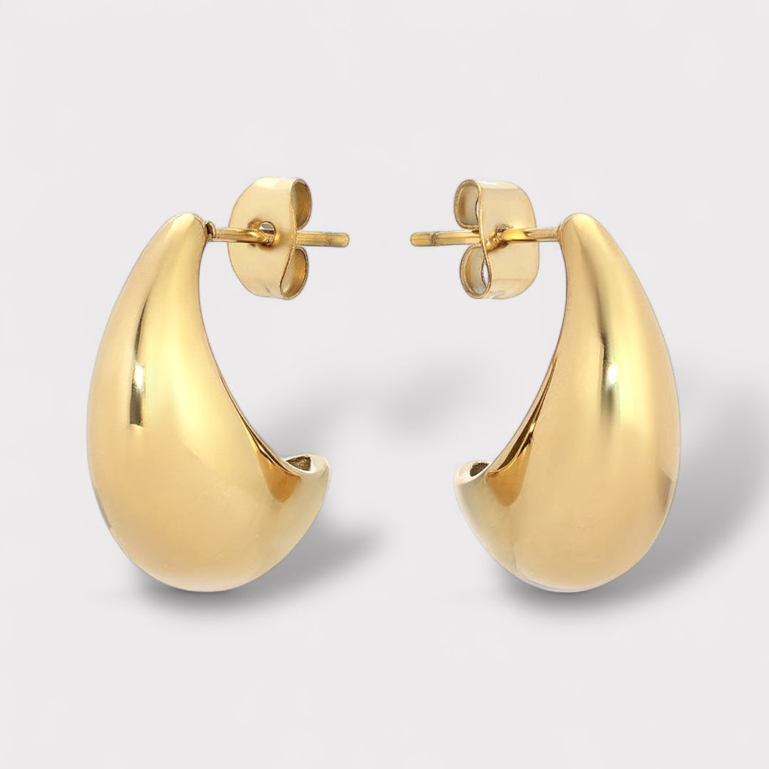 Mini Dome Earrings - Tear Drops in Recycled Gold & Silver | LUCID
