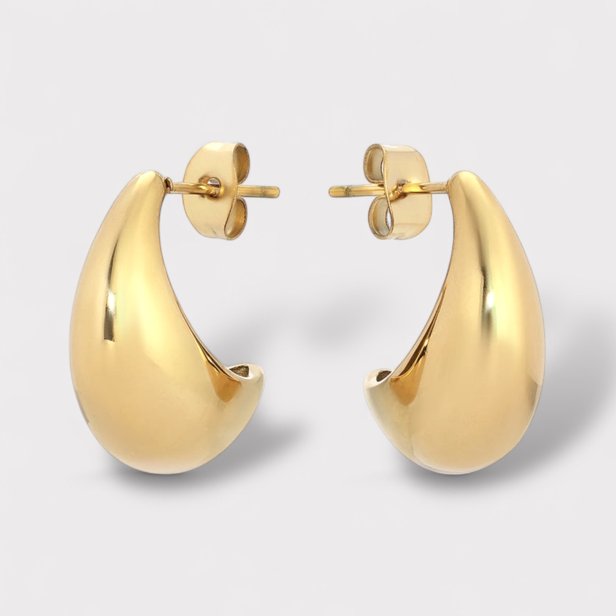 Mini Dome Earrings - Tear Drops in Recycled Gold & Silver | LUCID