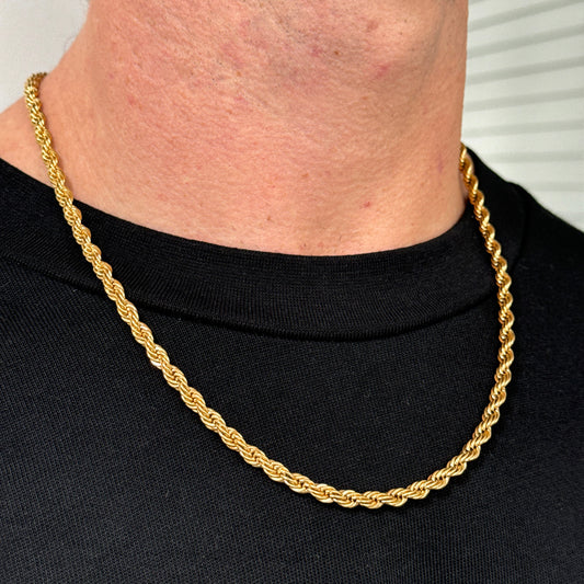 Men’s Rope Chain – Recycled Gold, Silver & Titanium | LUCID