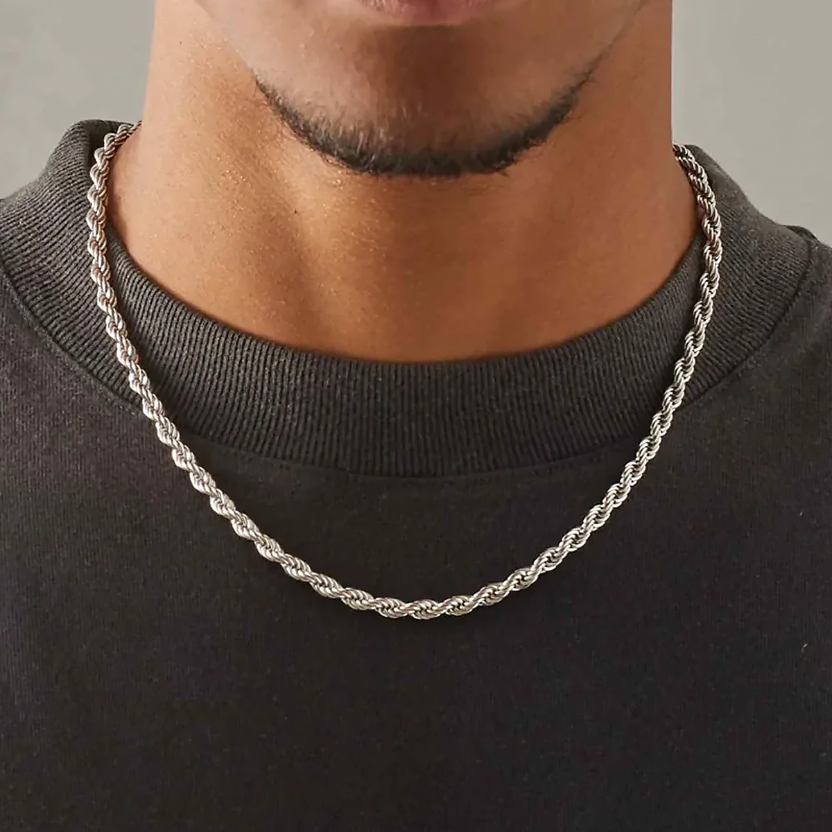 Men’s Rope Chain – Recycled Gold, Silver & Titanium | LUCID