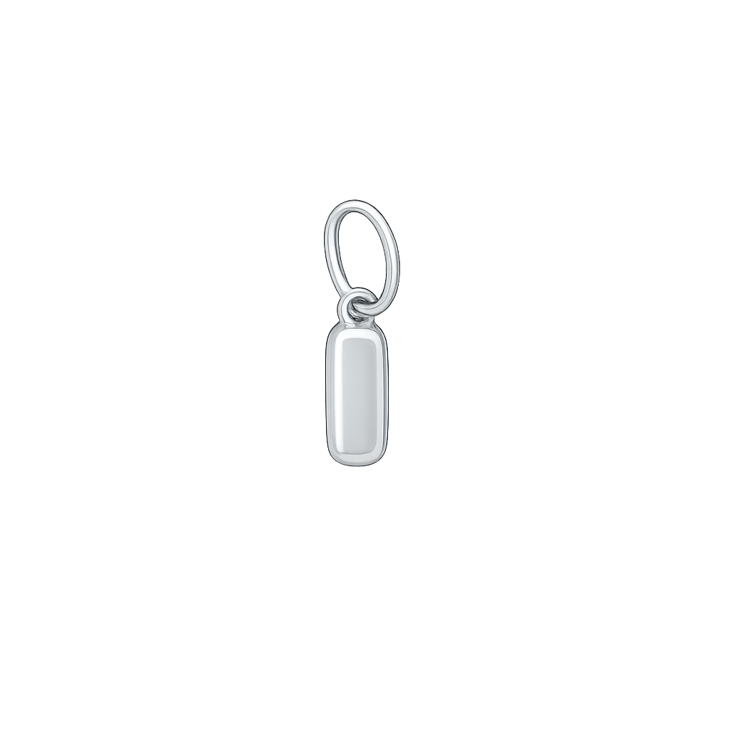 Silver pendant on a white background