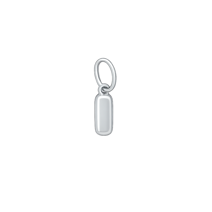 Silver pendant on a white background