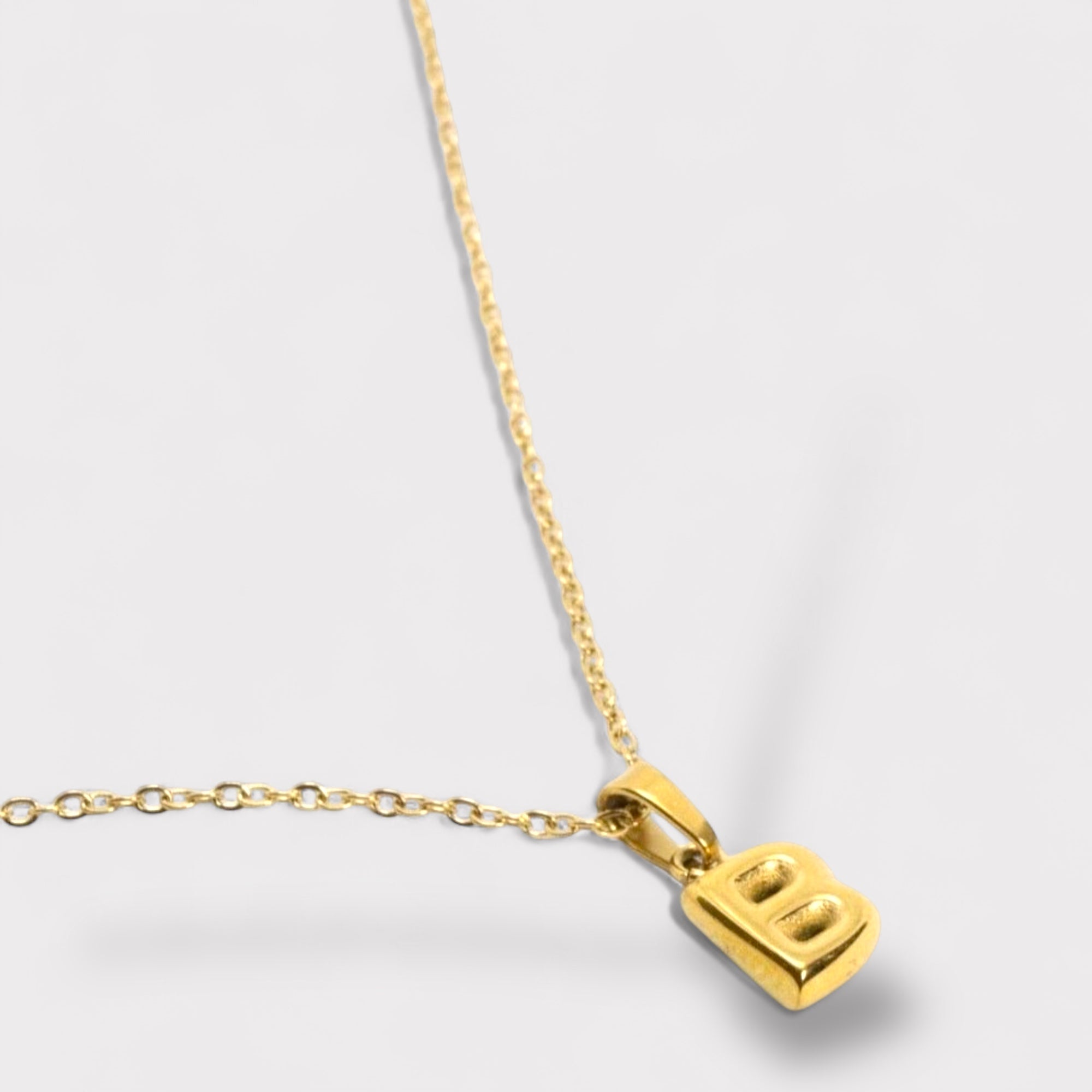 Letter Necklace – Recycled Gold Bubble Initial Pendant | LUCID