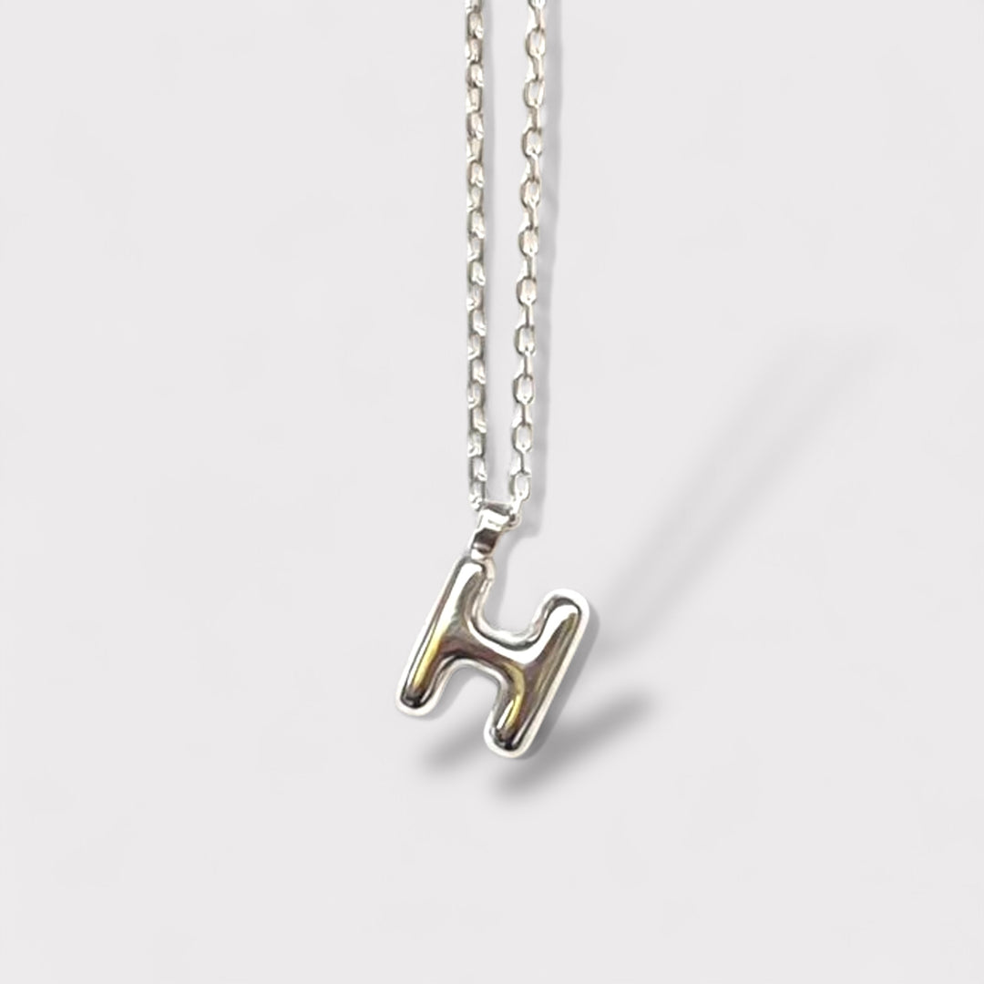 Letter Necklace – Recycled Gold Bubble Initial Pendant | LUCID
