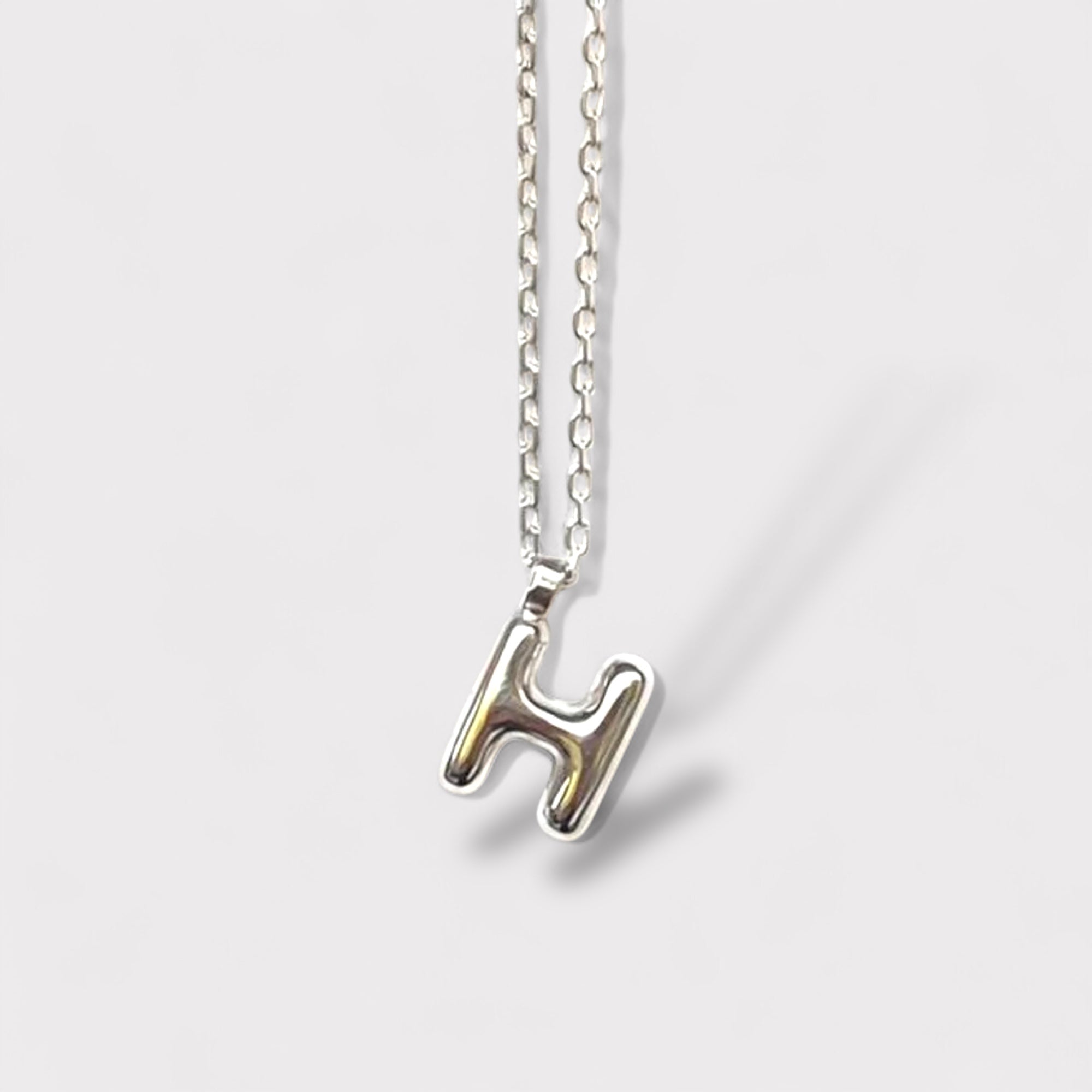 Letter Necklace – Recycled Gold Bubble Initial Pendant | LUCID