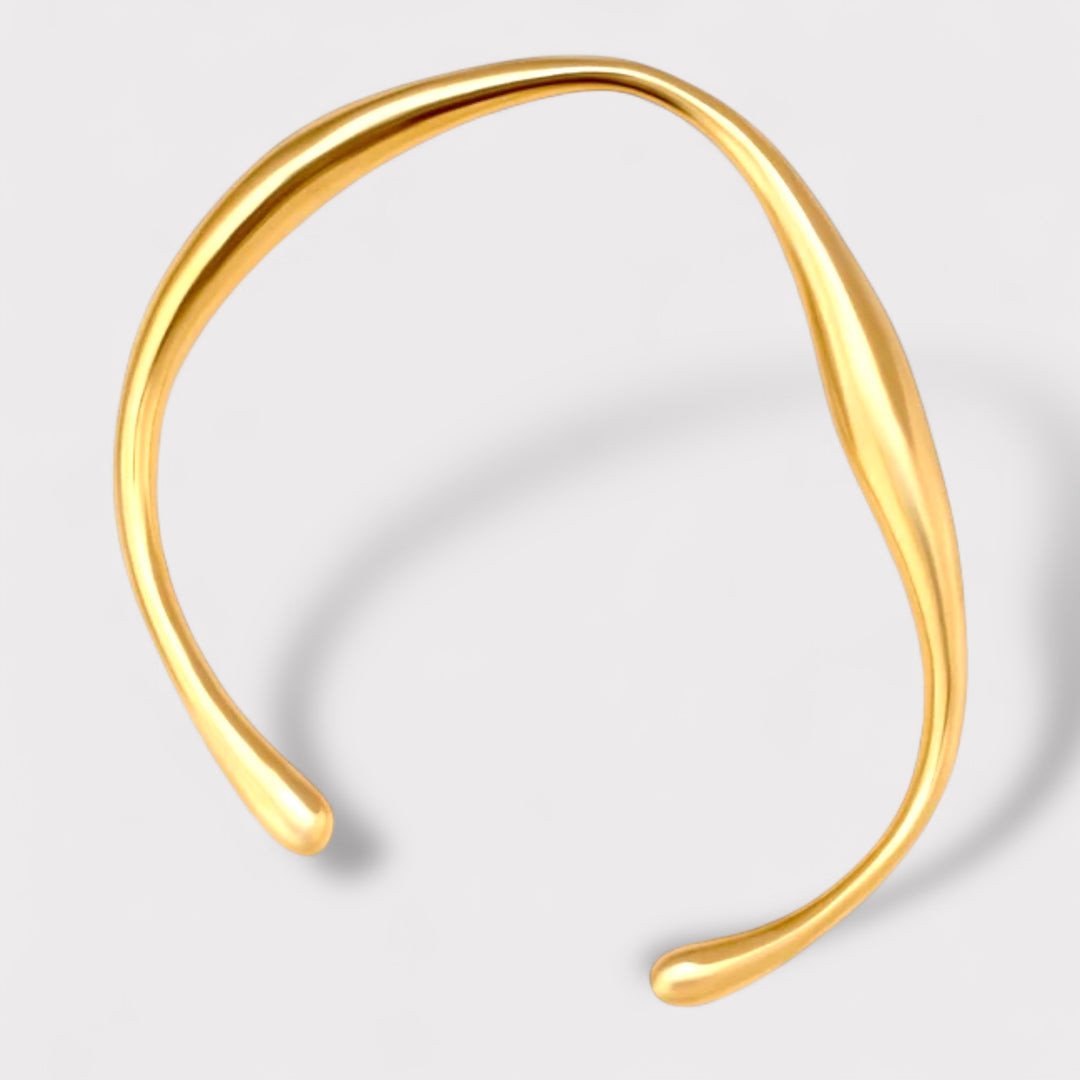 Irregular Bangle – Sculptural Recycled Gold or Silver Bracelet | LUCID