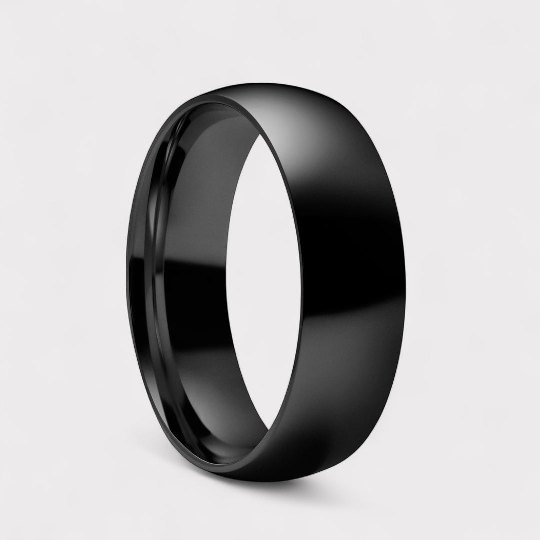 Men’s Titanium Ring – Polished band in Silver & Titanium | LUCID