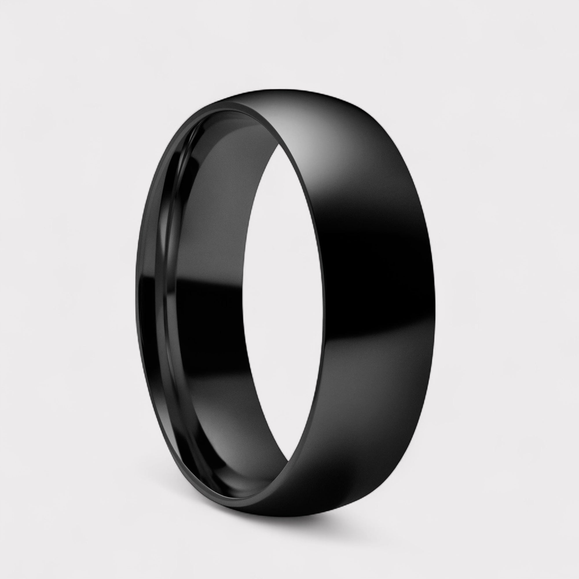 Men’s Titanium Ring – Polished band in Silver & Titanium | LUCID