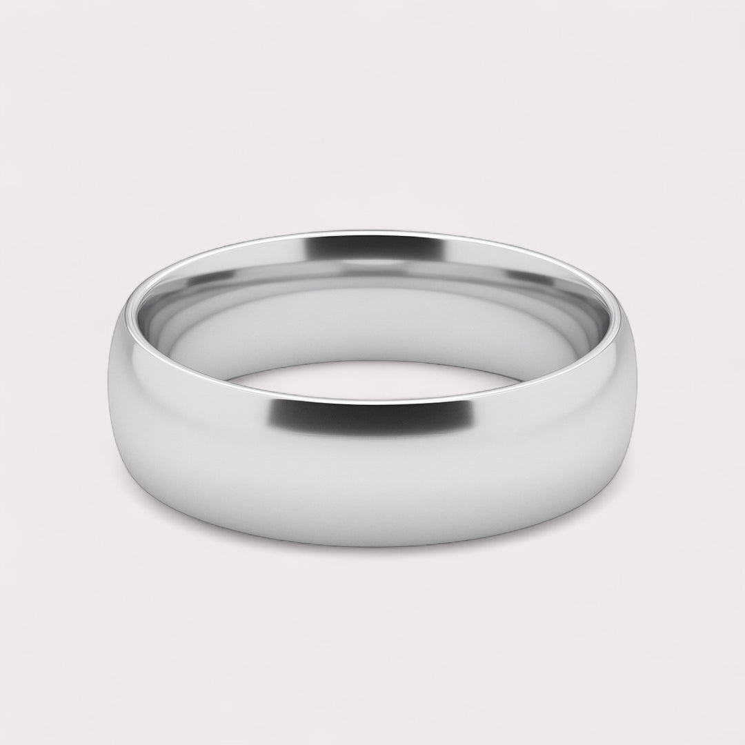 Men’s Titanium Ring – Polished band in Silver & Titanium | LUCID