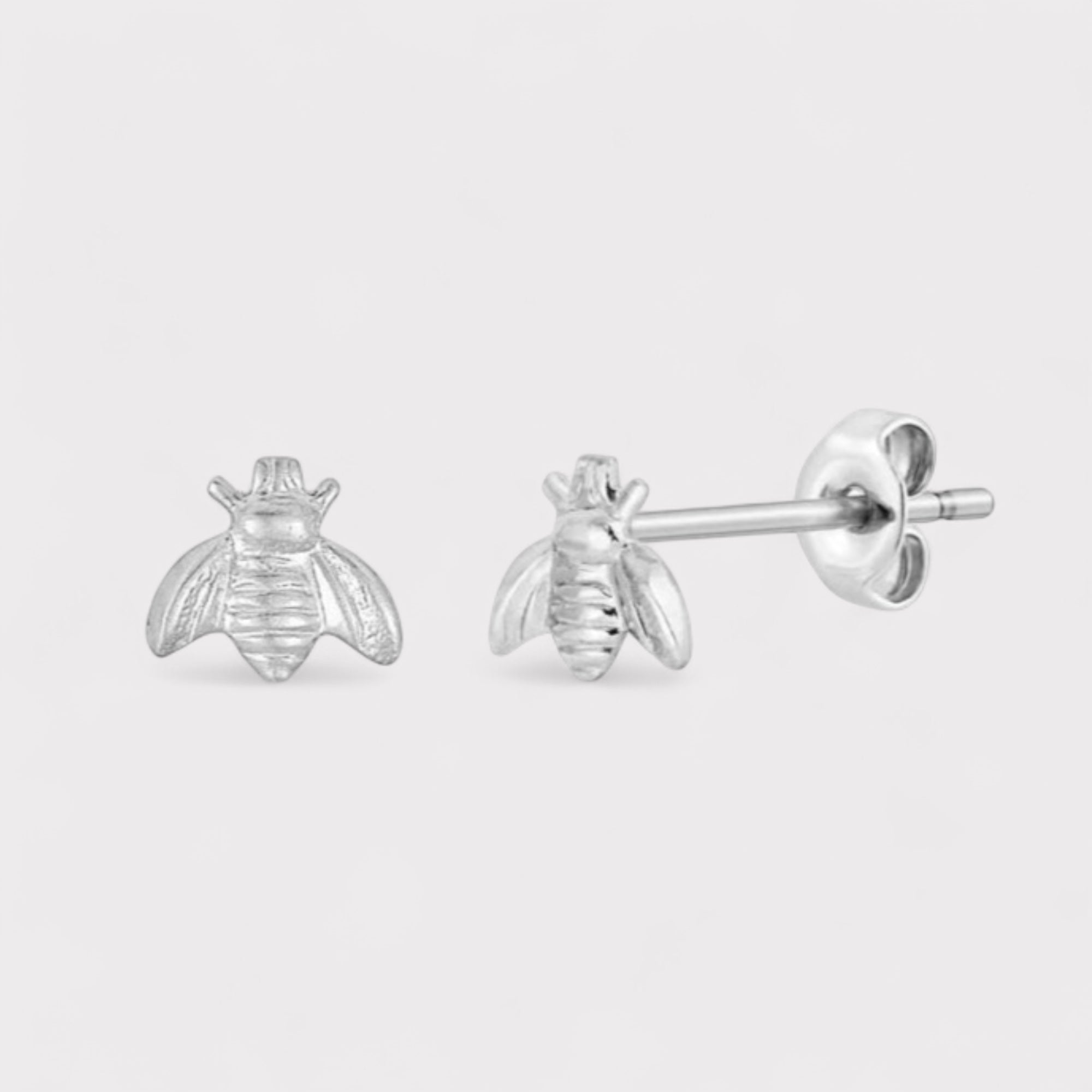 Tiny Bee Studs – Recycled Earrings in Gold or Silver | LUCID