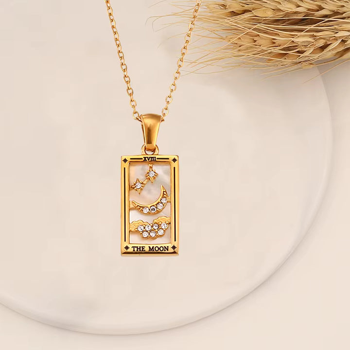 The Moon Tarot Necklace – Recycled Gold Symbolic Jewellery | LUCID