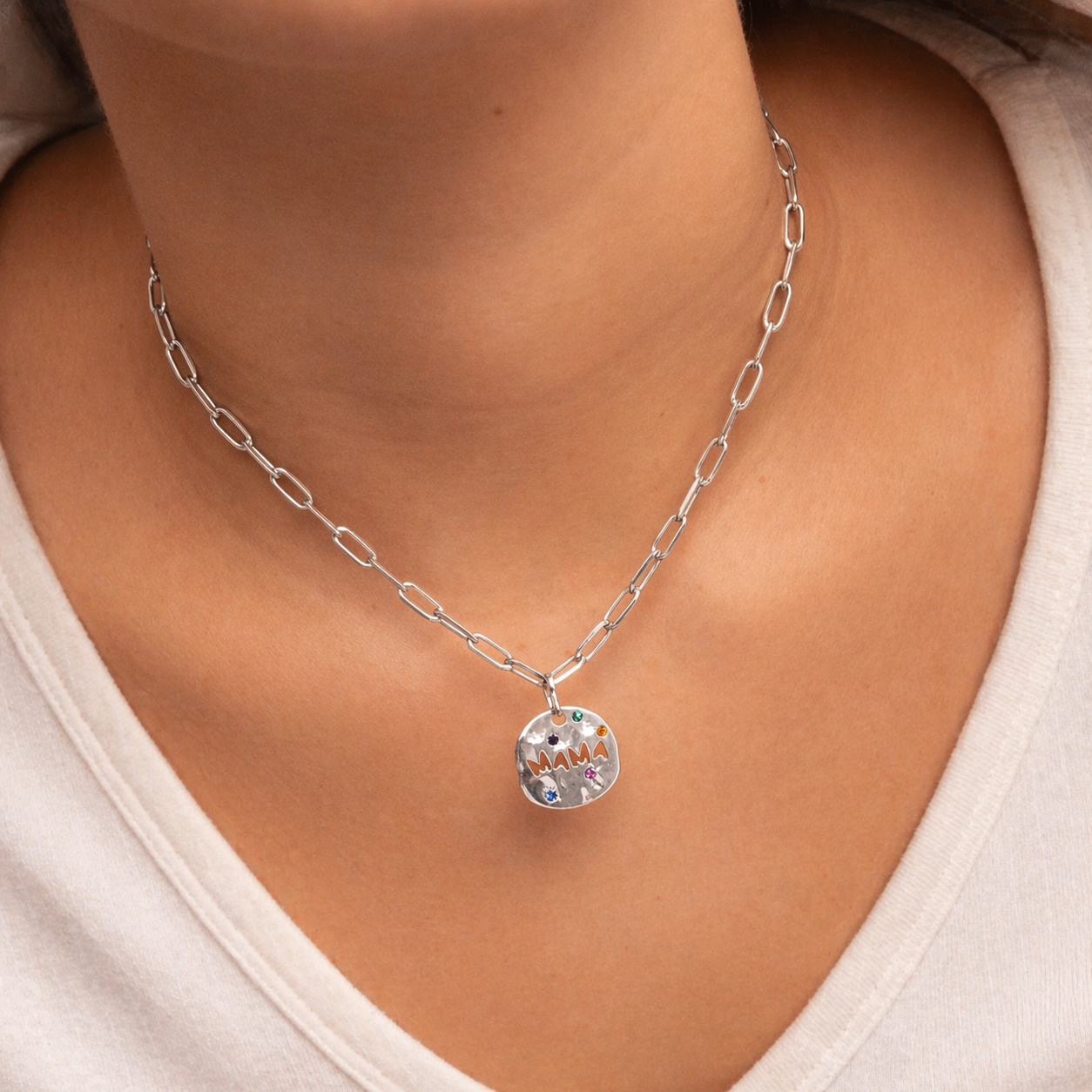 SILVER MAMA NECKLACE