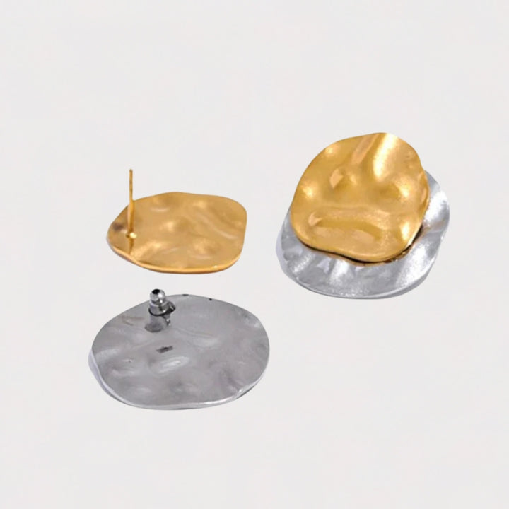 Molten Muse Earrings - Recycled Gold & Silver Two Tone Earrings | LUCID