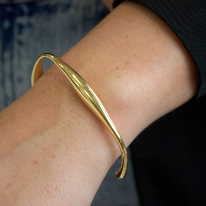 Irregular Bangle – Sculptural Recycled Gold or Silver Bracelet | LUCID