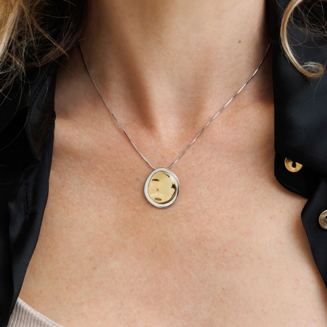 Molten Muse Necklace – Recycled Gold, Silver & Two-Tone Pendant | LUCID