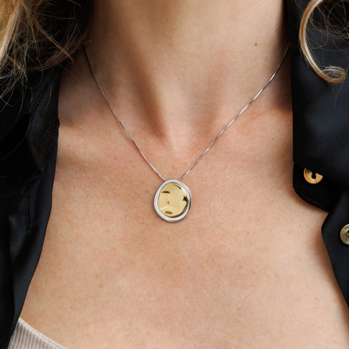 Molten Muse Necklace – Recycled Gold, Silver & Two-Tone Pendant | LUCID
