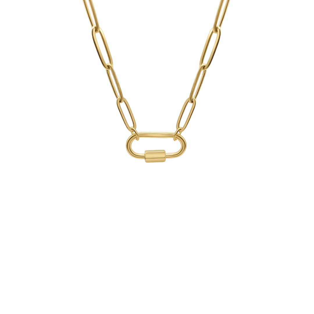 Charm Lock Paperclip Necklace