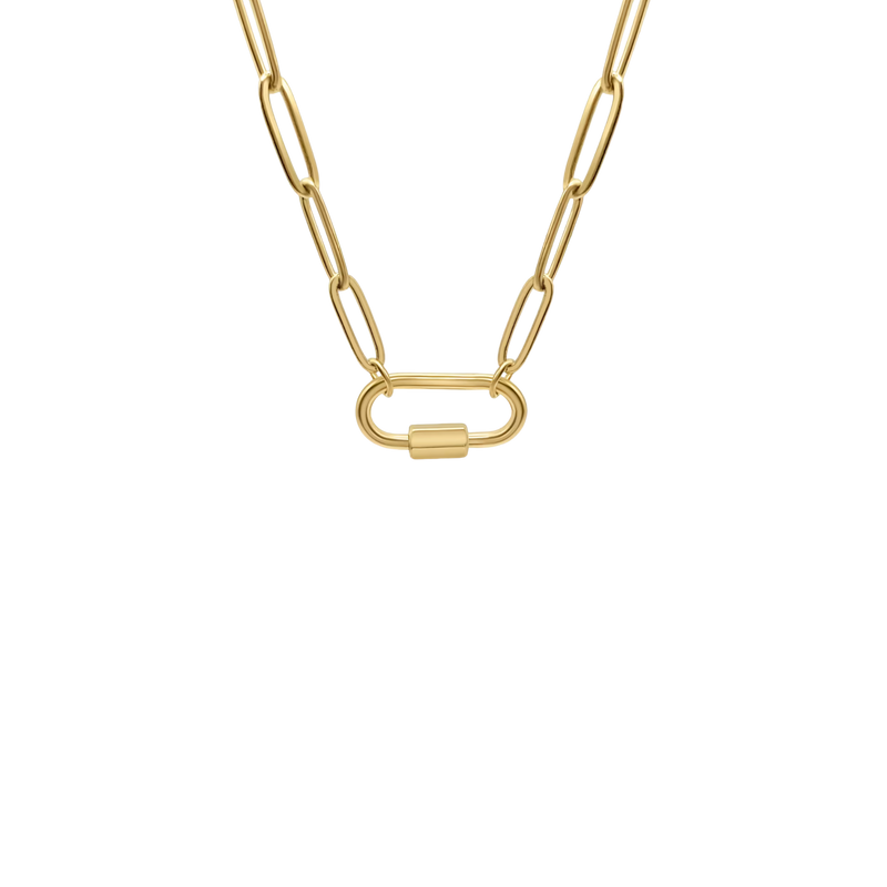 Charm Lock Paperclip Necklace