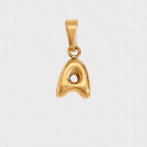 Letter Necklace – Recycled Gold Bubble Initial Pendant | LUCID