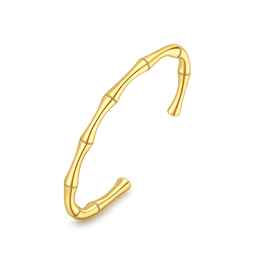 a gold bamboo cuff