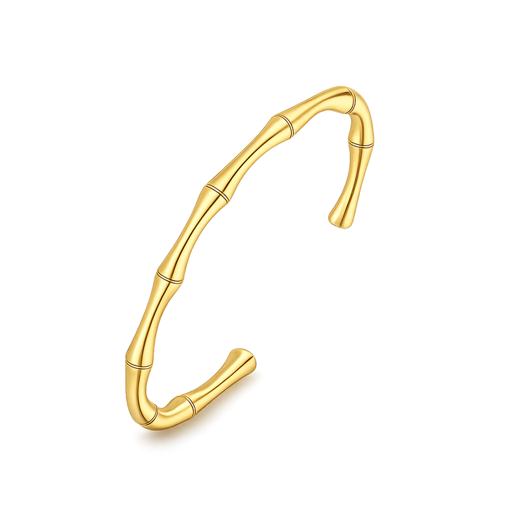 a gold bamboo cuff