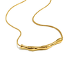 Gold necklace with a unique design on a white background