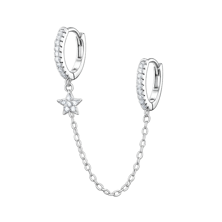 double chain hoops in silver