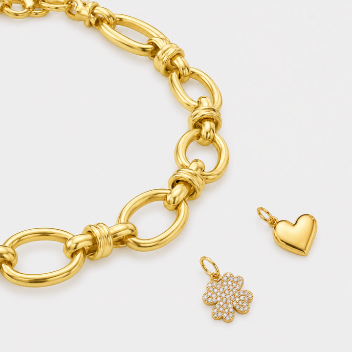 gold charm bracelet