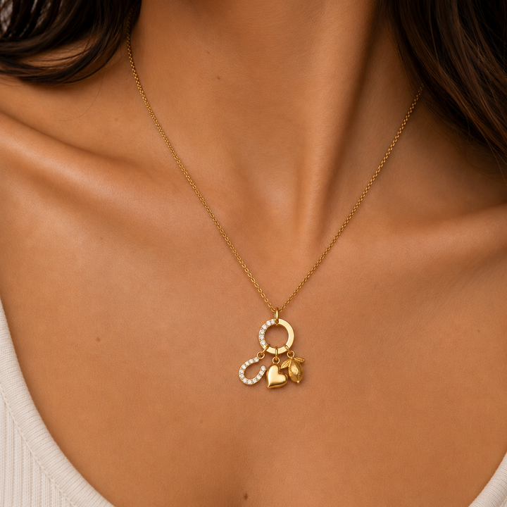 Fine Chain Lock Charm Necklace