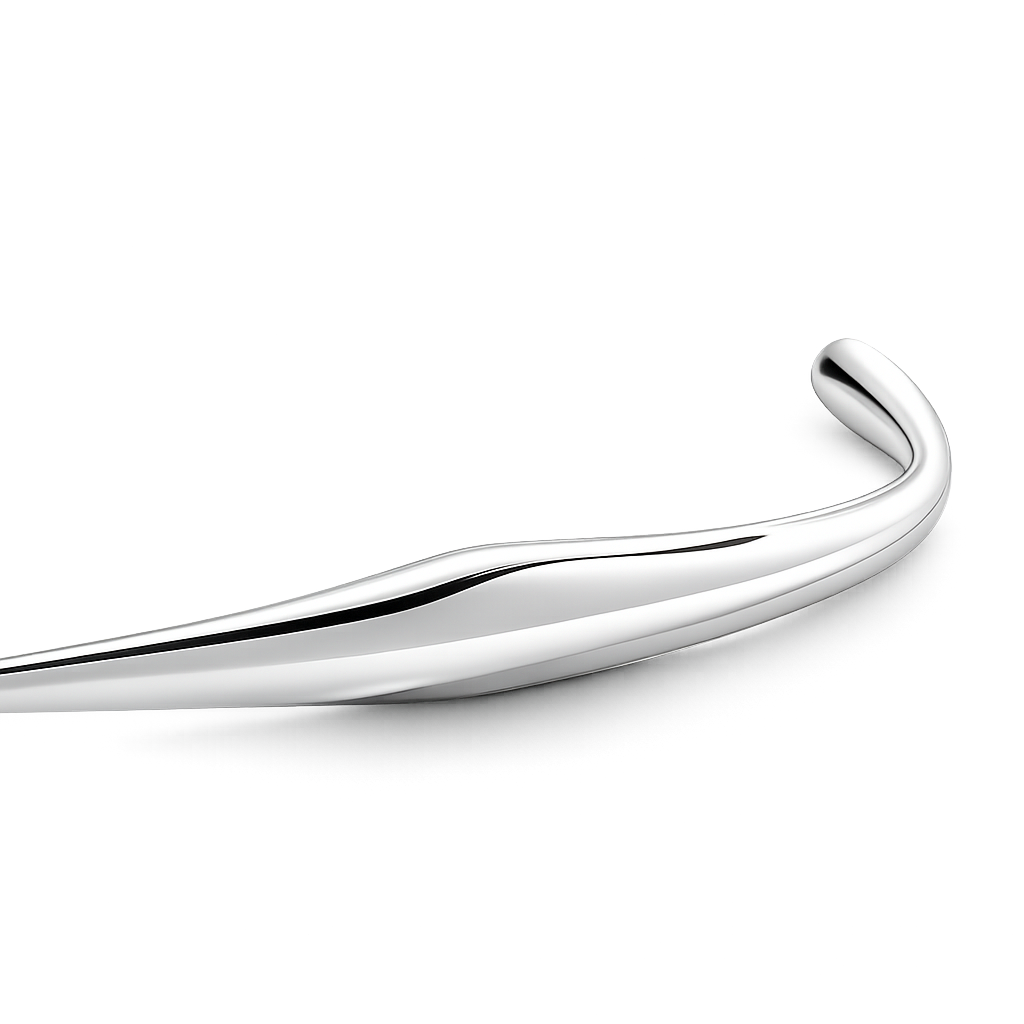 Silver bangle on a white background