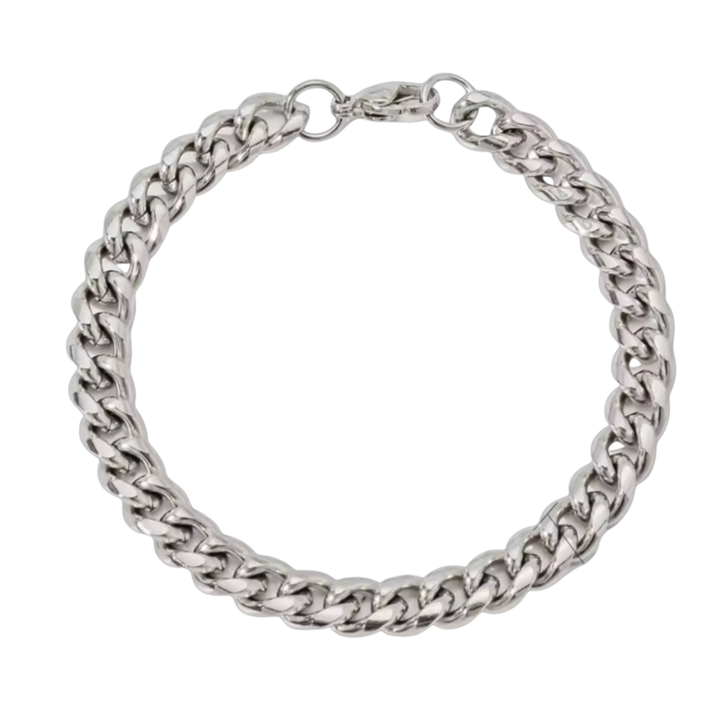 mens silver cuban bracelet