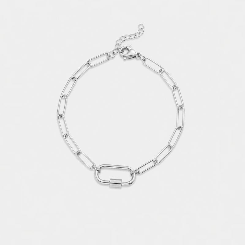 Charm Lock Paperclip Bracelet
