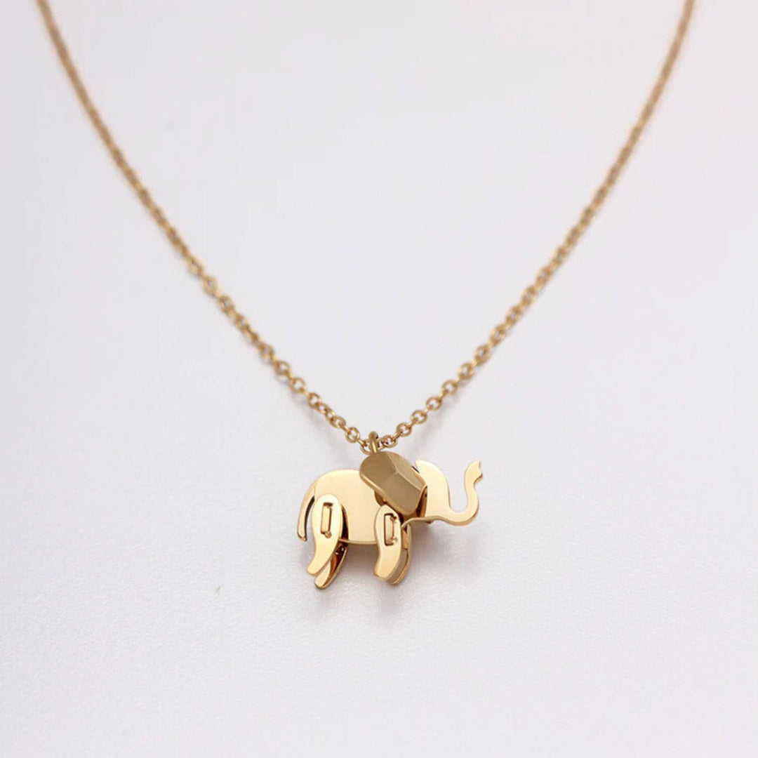 Elephant Necklace – Geometric Elephant Pendant in Recycled Gold or Silver | LUCID
