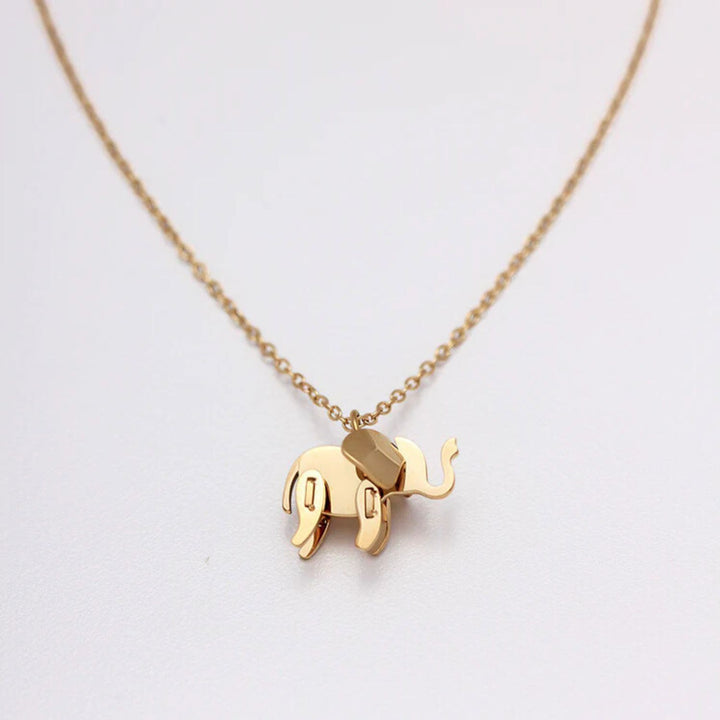 Elephant Necklace – Geometric Elephant Pendant in Recycled Gold or Silver | LUCID