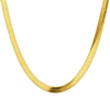 Gold chain necklace on a white background