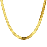 Gold chain necklace on a white background