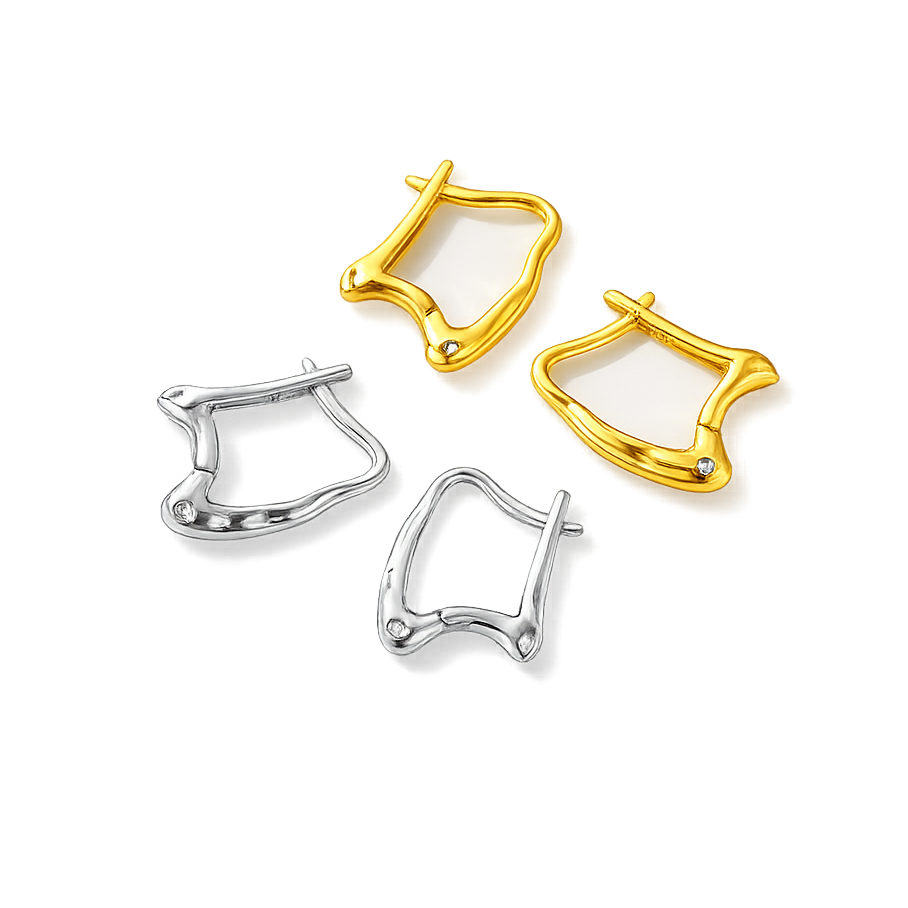 irregular hoops in gold and silver