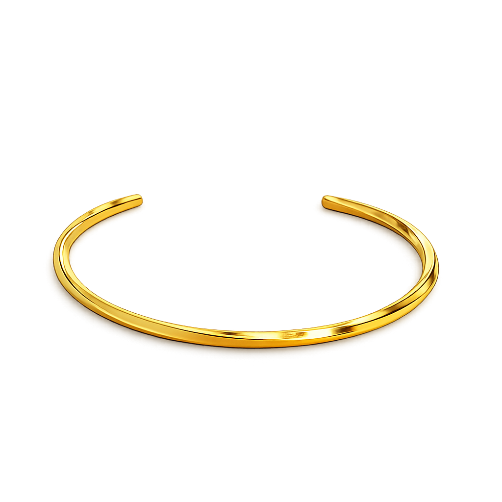 Gold bangle on a white background
