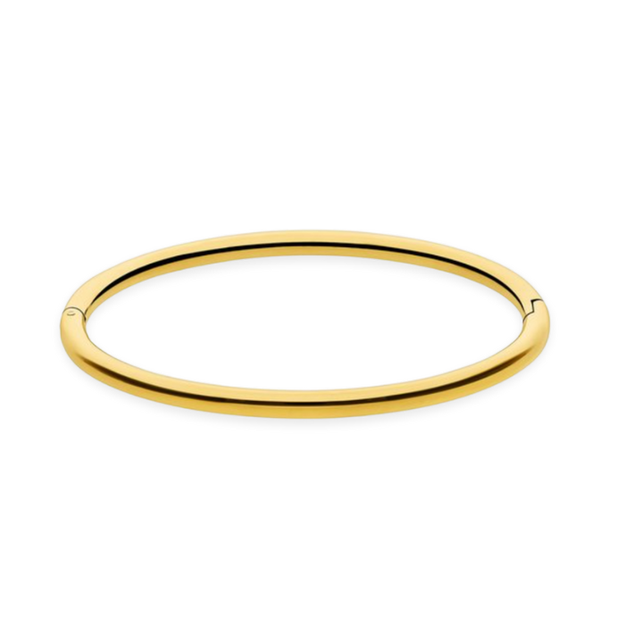 Gold bangle on a white background