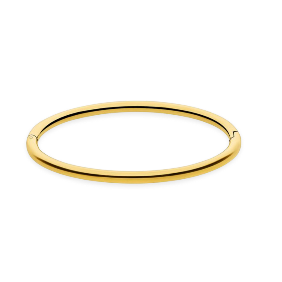Gold bangle on a white background