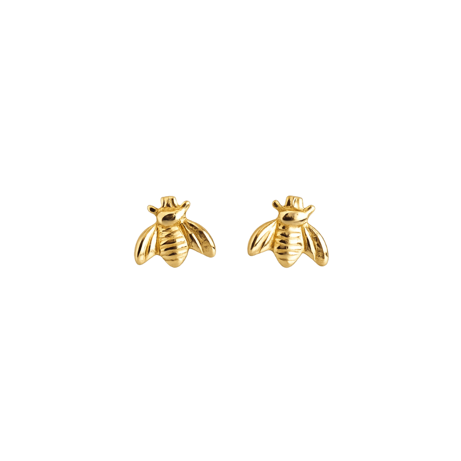 gold studs with bees