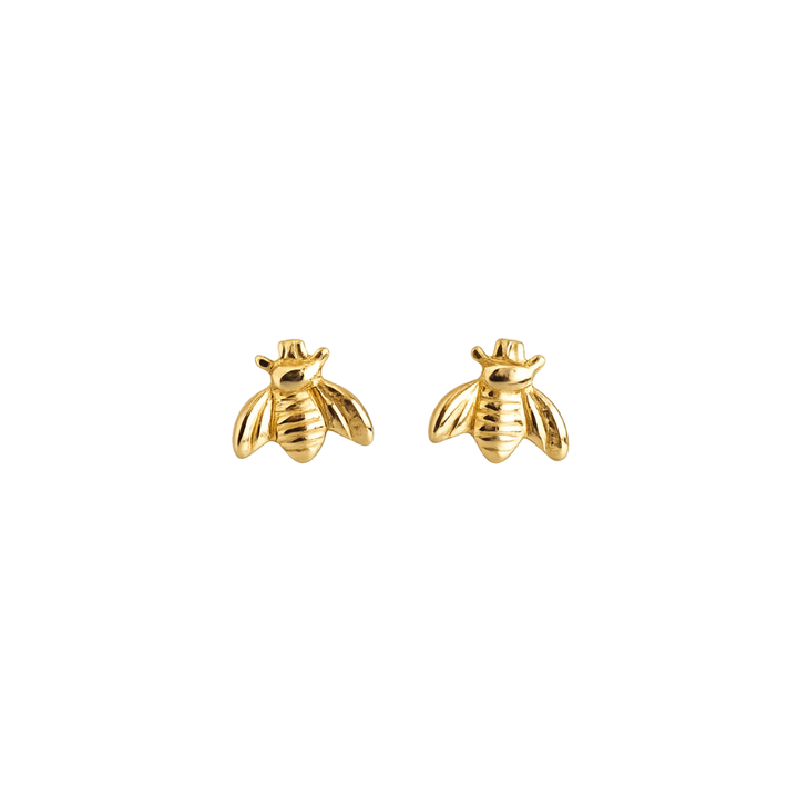 gold studs with bees