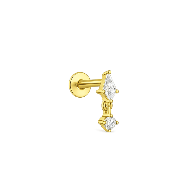 gold cz piercing